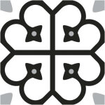 Sticker adh�sif - noname - motif floral noir et blanc - vinyle - 15x15 cm - salle de bain