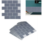Relaxdays - sticker carrelage, set 10, panneau adhsif mural 3d, salle de bain, 30, 5 x 30, 5 cm, mtro ...