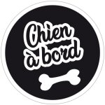 Sticker chien � bord ? autocollant voiture s�curit� ? 12, 5 x 12, 5 cm