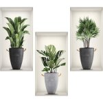 Sticker mural 3d plantes 22 x 43 cm, autocollant, effet trompe - l'?il, id�al pour la cuisine, la chambre ...