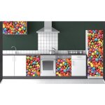 Plage - sticker mural dcoratif chocolat multicolore, 59, 5 cm x 180 cm, dco gourmande pour rfrigrateur, ...