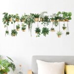 Stickers muraux plante vertes panier autocollant mural d�coratif auto - adh�sif sticker mural d�coration ...
