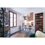 Sticker mural trompe l'oeil biblioth�que ancienne, livres vintage marron, 204 cm x 83 cm