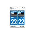 Stickers plaque immatriculation bretagne drapeau breton monchoix x2