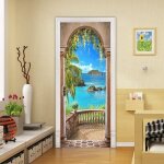 Stickers porte muraux auto - adh�sif 3d - paysage - papier peint decal de porte, murales de porte amovibles ...