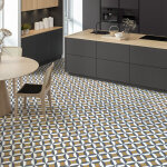 Stickers sol anti - d�rapant avec protection - carrelages mosa�que g�om�trique - 1 sticker de 60x100cm ...