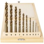 Jeu de 10 mèches à bois stier hss co, 1 - 10 mm Jeu de 10 mèches à bois stier hss co, 1 - 10 mm