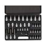 Jeu de cls  douilles stier 42 pices, 1 / 2 et 1 / 4 pouce, pour six pans et torx, cl coude, convient ...