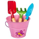 Set d'outils et seau stocker pink kids garden