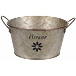 Cache pot de fleurs en mtal aspect zinc 9 cm