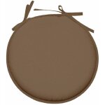 Galette de chaise ronde en polyester taupe
