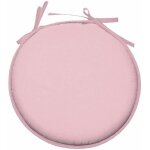 Galette de chaise ronde en polyester rose poudre