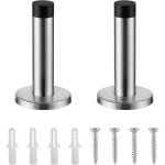 Stop porte robuste pour plinthes - lot de 2 bloc porte - butee de porte murale en acier inoxydable avec ...