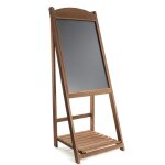 Stop - trottoir en bois ? 42 x 112 cm ? chevalet publicitaire avec tableau d'ardoise et �tag�re ? d�co ...