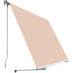 Store banne pour balcon 200 x 245cm polyester sable - toile enroulable avec protection solaire uv - support ...