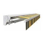 Store banne demi coffre motoris et manuel pour terrasse - gris jaune - longueur 2. 5 m et largeur 2 ...