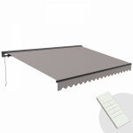 Store banne �lectrique 4x3m en aluminium taupe