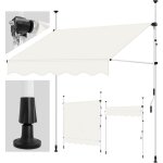 Tillvex store banne manuel beige 250cm r�tractable avec manivelle pour le balcon marquise de terrasse ...