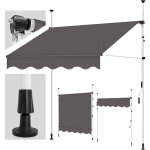 Tillvex store banne manuel gris 150cm rtractable avec manivelle pour le balcon marquise de terrasse ...