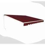 Store banne retractable, auvent d'abri manuel en aluminium et tissu resistant aux uv et a l'eau avec ...