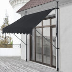Store banne t�l�scopique acier polyester 350 x 120 x 220 - 309 cm noir [pro. tec]