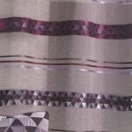 Homemaison - store bateau en �tamine � rayures g�om�triques prune 60x130cm