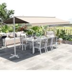 Store double pente manuel r�tractable inclinaison r�glable acier �poxy blanc polyester imperm�abilis� ...