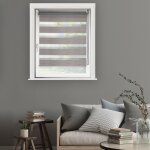 Madecostore - store enrouleur jour nuit chic sans percer - gamme must - gris - l56 x h160cm