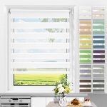 Store enrouleur jour nuit sans per�age, facile � installer avec clips pour fen�tre ou porte, 45l x 150l ...