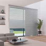 Store enrouleur jour nuit textur lurex avec coffre - gamme must - gris - l93 x h250cm