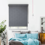 Madecostore - store enrouleur tamisant jacquard - gamme must - gris anthracite - l64 x h190cm