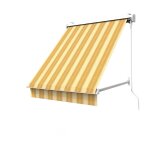 Store de fenêtre à projection avec coffre - 100 x 70 cm - jaune rayé Store de fenêtre à projection avec coffre - 100 x 70 cm - jaune rayé