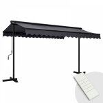 Store mobile �lectrique double pente 3 x 4m aluminium anthracite