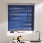 Madecostore - store v�nitien aluminium 25mm - bleu fonc� - l200 x h175cm