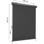 Store vertical balcon, roulant ext�rieur, enrouleur occultant, pare - soleil, protection du vent - (250x140cm, ...