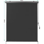 Store vertical balcon, roulant ext�rieur, enrouleur occultant, pare - soleil, protection du vent - (250x180cm, ...