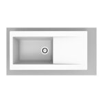 Stradour - evier a encastrer resine lierra 1000x500mm 1 grande cuve - blanc - fabrication francaise