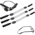 Jamais utilis]stretchy silicone glasses cord, 4 x ? black non - slip and anti - fall for sports glasses ...