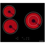 Stv603 - schneider plaque vitrocramique encastrable 3 foyers radiants, 5200w
