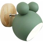 Style nordique mignon ours en bois applique murale int�rieure lampe de lecture de chevet pour chambre ...