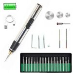 Stylo de gravure �lectrique, lot de 42, graveur sans fil rechargeable usb, graveur rotatif portable bricolage ...