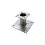 Sud bois - lot de 5 pieds de poteau fixe double platine de hauteur 150 mm Sud bois - lot de 5 pieds de poteau fixe double platine de hauteur 150 mm
