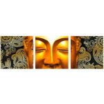 Autocollants muraux or bouddha triptyque 30 cm