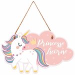 Plaque de porte de chambre licorne