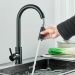 Robinet cuisine noir, mitigeur cuisine avec douchette extractible 2 modes de rglage, robinetterie evier ...