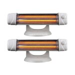 Suinga - lot de 2 radiateur chauffage salle de bain infrarouge avec pied 600w - 1200w