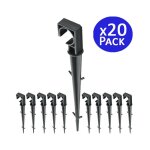 Suinga - lot de 20 crampon de fixation plastique, piquets de fixation 16mm pour ligne d'gouttement, ...