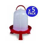 Suinga - lot de 5 abreuvoirs pour poules 8 litres 32x37 cm plastique r�sistant id�al pour poser ou suspendre ...