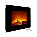 Suinga - chemin�e murale �lectrique 1800w effet flamme et feu avec arr�t de s�curit� 60x16x52 cm