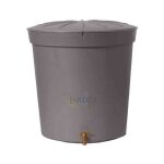 Suinga - rservoir d'eau en polypropylne 300 l. recuperateur d eau 82x86 cm avec robinet, gris